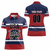 Custom USA 2025 Ringette Women Polo Shirt Go Champion Team Ringette USA