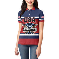 Custom USA 2025 Ringette Women Polo Shirt Go Champion Team Ringette USA