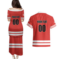Custom Canada Ringuette Couples Matching Puletasi and Hawaiian Shirt Team Canada Dominates The Game