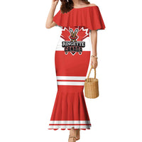 Custom Canada Ringuette Family Matching Mermaid Dress and Hawaiian Shirt Team Canada Dominates The Game