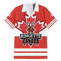 Custom Canada Ringuette Family Matching Off The Shoulder Long Sleeve Dress and Hawaiian Shirt Team Canada Dominates The Game