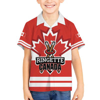 Custom Canada Ringuette Family Matching Off Shoulder Short Dress and Hawaiian Shirt Team Canada Dominates The Game