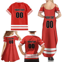 Custom Canada Ringuette Family Matching Summer Maxi Dress and Hawaiian Shirt Team Canada Dominates The Game