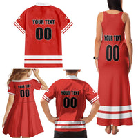 Custom Canada Ringuette Family Matching Tank Maxi Dress and Hawaiian Shirt Team Canada Dominates The Game