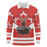 Custom Canada Ringuette Long Sleeve Polo Shirt Team Canada Dominates The Game