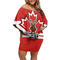 Custom Canada Ringuette Off Shoulder Short Dress Team Canada Dominates The Game