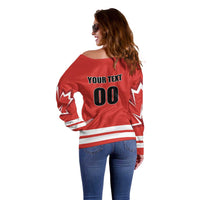 Custom Canada Ringuette Off Shoulder Sweater Team Canada Dominates The Game