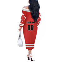 Custom Canada Ringuette Off The Shoulder Long Sleeve Dress Team Canada Dominates The Game