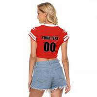 Custom Canada Ringuette Raglan Cropped T Shirt Team Canada Dominates The Game