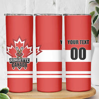 Custom Canada Ringuette Skinny Tumbler Team Canada Dominates The Game