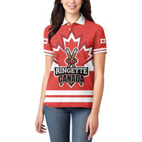 Custom Canada Ringuette Women Polo Shirt Team Canada Dominates The Game