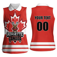 Custom Canada Ringuette Women Sleeveless Polo Shirt Team Canada Dominates The Game