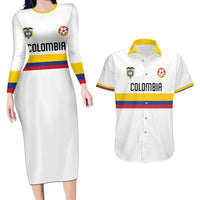 Custom Football 2024 Colombia 100th Anniversary Couples Matching Long Sleeve Bodycon Dress and Hawaiian Shirt Limited Edition