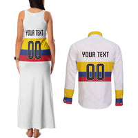Custom Football 2024 Colombia 100th Anniversary Couples Matching Tank Maxi Dress and Long Sleeve Button Shirt Limited Edition