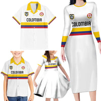 Custom Football 2024 Colombia 100th Anniversary Family Matching Long Sleeve Bodycon Dress and Hawaiian Shirt Limited Edition