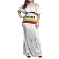 Custom Football 2024 Colombia 100th Anniversary Family Matching Off Shoulder Maxi Dress and Hawaiian Shirt Limited Edition
