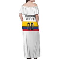 Custom Football 2024 Colombia 100th Anniversary Family Matching Off Shoulder Maxi Dress and Hawaiian Shirt Limited Edition