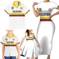 Custom Football 2024 Colombia 100th Anniversary Family Matching Short Sleeve Bodycon Dress and Hawaiian Shirt Limited Edition