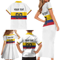 Custom Football 2024 Colombia 100th Anniversary Family Matching Short Sleeve Bodycon Dress and Hawaiian Shirt Limited Edition