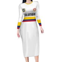 Custom Football 2024 Colombia 100th Anniversary Long Sleeve Bodycon Dress Limited Edition