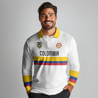 Custom Football 2024 Colombia 100th Anniversary Long Sleeve Polo Shirt Limited Edition