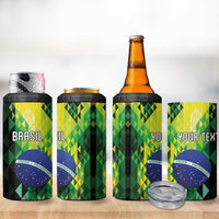 Personalized Brasil 4 in 1 Can Cooler Tumbler Dynamic Sporty Style