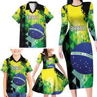 Personalized Brasil Family Matching Long Sleeve Bodycon Dress and Hawaiian Shirt Dynamic Sporty Style