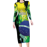 Personalized Brasil Family Matching Long Sleeve Bodycon Dress and Hawaiian Shirt Dynamic Sporty Style