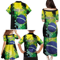 Personalized Brasil Family Matching Puletasi and Hawaiian Shirt Dynamic Sporty Style