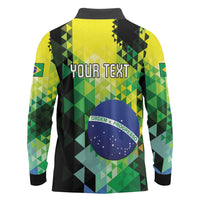 Personalized Brasil Long Sleeve Polo Shirt Dynamic Sporty Style