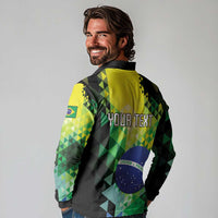 Personalized Brasil Long Sleeve Polo Shirt Dynamic Sporty Style