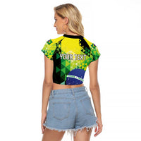 Personalized Brasil Raglan Cropped T Shirt Dynamic Sporty Style