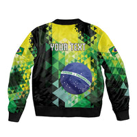 Personalized Brasil Sleeve Zip Bomber Jacket Dynamic Sporty Style