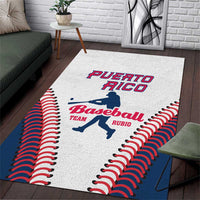 Baseball Puerto Rico 2025 Area Rug Team Rubio Retro Style