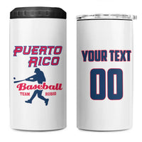 Custom Baseball Puerto Rico 2025 4 in 1 Can Cooler Tumbler Team Rubio Retro Style