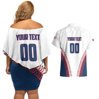 Custom Baseball Puerto Rico 2025 Couples Matching Off Shoulder Short Dress and Hawaiian Shirt Team Rubio Retro Style