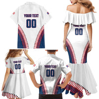 Custom Baseball Puerto Rico 2025 Family Matching Mermaid Dress and Hawaiian Shirt Team Rubio Retro Style