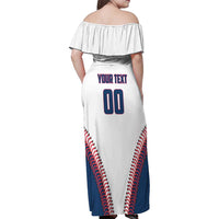 Custom Baseball Puerto Rico 2025 Family Matching Off Shoulder Maxi Dress and Hawaiian Shirt Team Rubio Retro Style