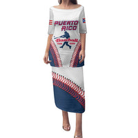 Custom Baseball Puerto Rico 2025 Family Matching Puletasi and Hawaiian Shirt Team Rubio Retro Style