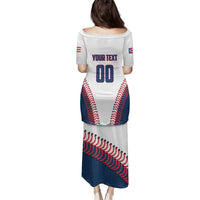 Custom Baseball Puerto Rico 2025 Family Matching Puletasi and Hawaiian Shirt Team Rubio Retro Style