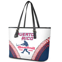 Baseball Puerto Rico 2025 Leather Tote Bag Team Rubio Retro Style