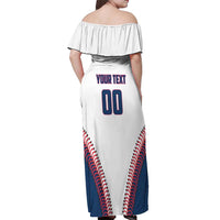 Custom Baseball Puerto Rico 2025 Off Shoulder Maxi Dress Team Rubio Retro Style