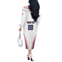 Custom Baseball Puerto Rico 2025 Off The Shoulder Long Sleeve Dress Team Rubio Retro Style