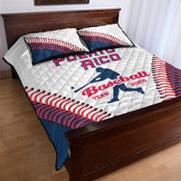 Baseball Puerto Rico 2025 Quilt Bed Set Team Rubio Retro Style