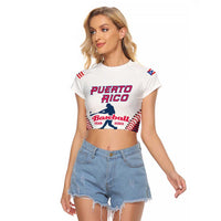 Custom Baseball Puerto Rico 2025 Raglan Cropped T Shirt Team Rubio Retro Style