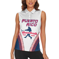 Custom Baseball Puerto Rico 2025 Women Sleeveless Polo Shirt Team Rubio Retro Style