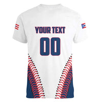 Custom Baseball Puerto Rico 2025 Women V-Neck T-Shirt Team Rubio Retro Style