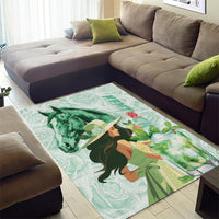 Kentucky Horse Racing Area Rug Fancy Lady With Derby Mint Julep Cocktail - Wonder Print Shop