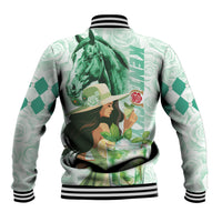 Kentucky Horse Racing Baseball Jacket Fancy Lady With Derby Mint Julep Cocktail - Wonder Print Shop