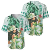 Kentucky Horse Racing Baseball Jersey Fancy Lady With Derby Mint Julep Cocktail - Wonder Print Shop